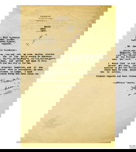 Harry Houdini TLS Seeking to Debunk Two Spiritualists on Film: Harry HoudiniNew York, NY, March 26, 1924Harry Houdini TLS Seeking to Debunk Two Spiritualists on FilmTLSA typed letter signed by Harry Houdini. 1p, measuring 7.25" x 11", New York, dated March 26, 19