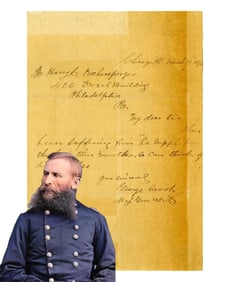 George Crook, Veteran of Indian Wars, ALS 2 Days Before His Death "Suffering from 'La Grippe'"