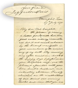 Jefferson Davis ALS to London Friend & Wife of Blockade Runner
