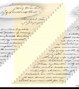 Jefferson Davis ALS to London Friend & Wife of Blockade Runner: Jefferson DavisMemphis, TN, July 27, 1875Jefferson Davis ALS to London Friend & Wife of Blockade RunnerALSA lengthy autograph letter signed by ex-Confederate President Jefferson Davis to one of his En
