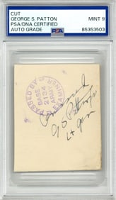 George S. Patton Signature, PSA MINT 9