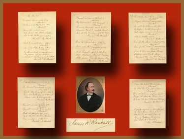 Rare Complete Fair Copy of James R. Randall's Civil War Anthem, "My Maryland!" Inscribed to Henry