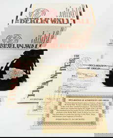 Berlin Wall Relic Purchased Less Than 1 Month After Wall Fell, With Declaration of Authenticity &