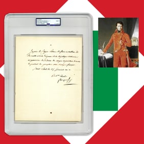 Napoleon Bonaparte PSA MINT 9 Boldly Signed Directive Re: Money Collection in Italian Republic 2