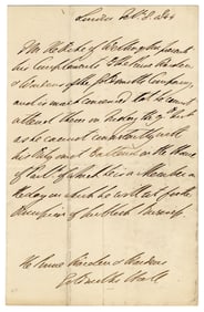 Duke of Wellington 3rd Person ALS Re: "his Duty… to attend in the House of Parlt. of which he