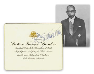 François Duvalier "Papa Doc" Signed Presidential Card