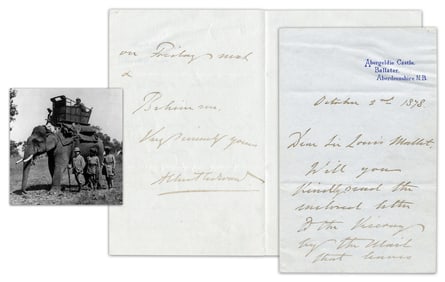 Prince of Wales 1878 ALS With India Connection 2 Years After His Indian Good Will Tour