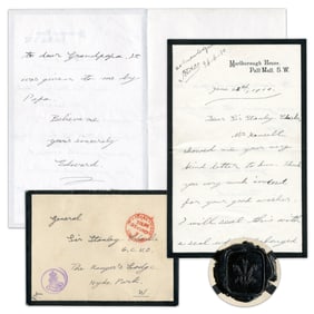Future Edward VIII ALS: "I will seal this with a seal which belonged to dear Grandpapa," The Late