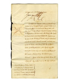 George IV DS Re: Treaty of Vienna, 1 Month After Napoleon's Escape from Exile