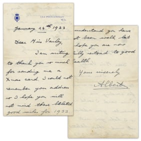 Future George VI ALS: "good wishes for 1933" - Less Than 4 Years Before Ascending British Throne