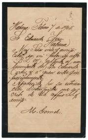 Máximo Gómez LS Dated 4 Months Before His Death & 6 Months Before His Correspondent's