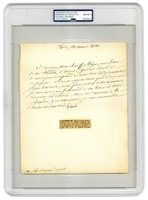 Marquis de Lafayette PSA NM-MT 8 LS Just Days Before His Correspondent Signed the Address of the