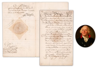 Frederick William II, King of Prussia Signed War of the First Coalition-Dated Invalid Pension For