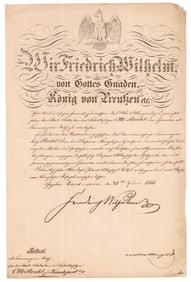 Frederick William IV of Prussia Signed Commission - Handsome!