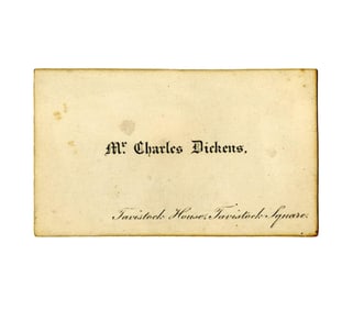 Charles Dickens Calling Card from London Residence Where "Little Dorrit", "Bleak House" and "A Tale