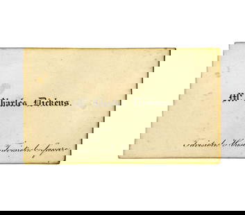 Charles Dickens Calling Card from London Residence Where "Little Dorrit", "Bleak House" and "A Tale: Charles DickensLondon, England, ca. 1851-1860Charles Dickens Calling Card from London Residence Where "Little Dorrit", "Bleak House" and "A Tale of Two Cities" Were WrittenCardA calling card used by a