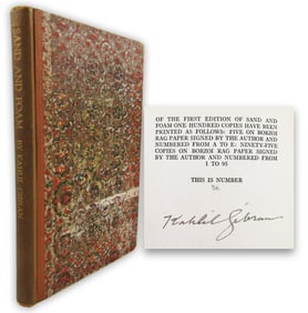 Kahlil Gibran Signed 1st Ed. of "Sand and Foam," Limited to 100 Copies!