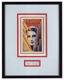 Ayn Rand Signature Display With PSA LOA