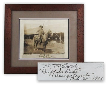 Buffalo Bill Cody Signed & Inscribed Photo on Horseback, ca. 1911, Magnificent Item