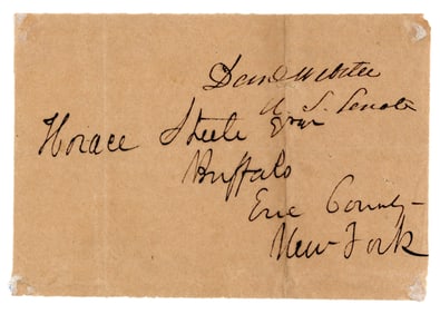 Daniel Webster Signed Free Frank, Addressed to Editor Horace Steele