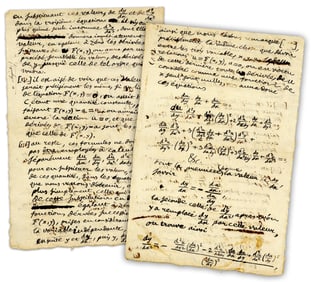 André-Marie Ampère Mathematical Manuscript Exploring Partial Derivatives! Featuring 20+