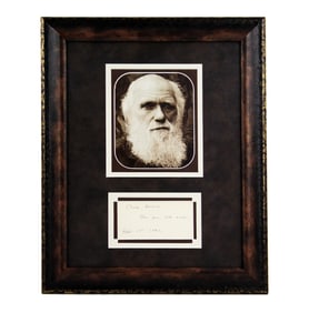 Charles Darwin Signed Card, Four Days Before His Death