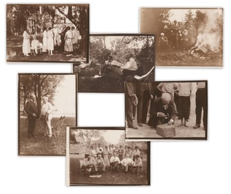 Thomas Edison & "The Vagabonds": Lot of 6 Vintage Photographs, 1915-1921
