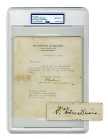 Albert Einstein PSA GEM MT 10 TLS, Allows Thoughts on Astrology to be Made Public