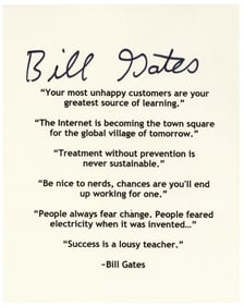 Bill Gates Signed Quotations Typescript - Best Signature!