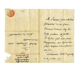 Antoine-Laurent Lavoisier Handwritten Dinner Invitation to Viscount Palmerston, 1791