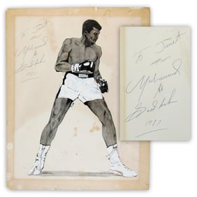 Muhammad Ali Signed Illustrated Poster to Female Funeral Director
