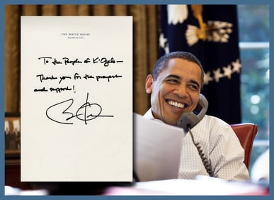 Barack Obama First Handwritten Letters as President and 1 of 2 Known on Full WH Stationary