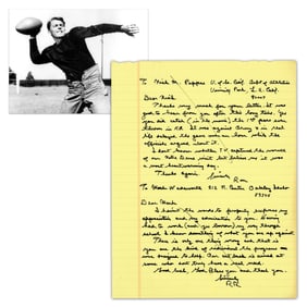 (2) Ronald Reagan ALSs, One With Great Gipper Content Sent to Football Legend & Movie Stunt Double!