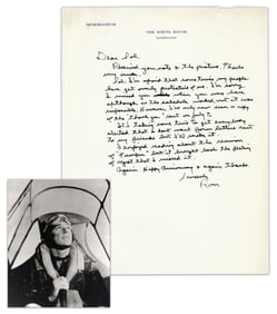 Ronald Reagan on White House Stationary 100+ Word ALS Probably Re: WWII First Motion Picture Unit!