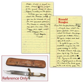 Ronald Reagan 150+ Word ALS Commissioning a Bowie Knife Scabbard!