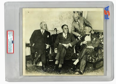 Great Franklin D. Roosevelt Press Photo With Form of His Braces, PSA/DNA Encapsulated