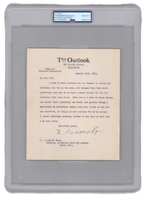 Theodore Roosevelt PSA Slabbed NM-MT 8 TLS Re: Invitation to Speak at McKinley Birthplace Memorial