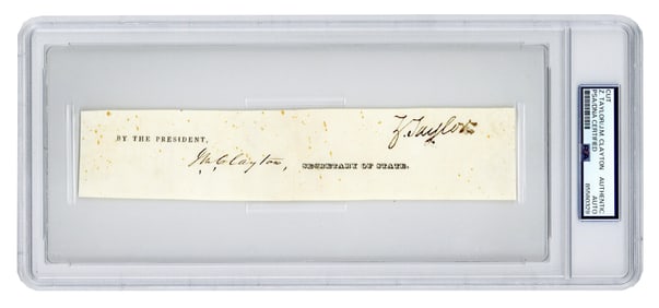 Zachary Taylor PSA Clipped Signature