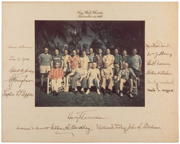 Truman & WH Staff Celebrate Election Win vs. Dewey at "Little White House" in Key West! Rare with