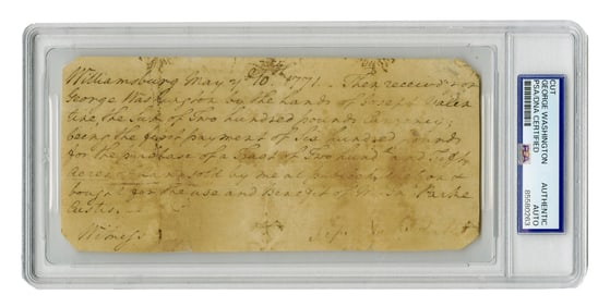 George Washington Full Sig Buys Plantation Having Many Slaves for Stepson, Suitable Replacement For
