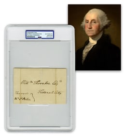 G. Washington Address Leaf to U.S. Capitol Architect William Thornton, PSA Encapsulated