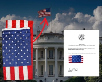 White House Flown American Flag, Ex. Sutton - Clinton, Bush, Obama Valet!