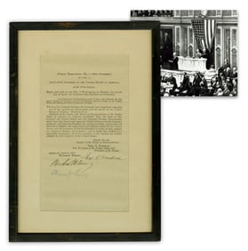 Wilson Declares War on Germany! 1917 Original Government Printed Joint Resolution Signed by the
