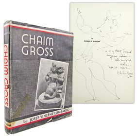 1st Ed. "Chaim Gross: Sculptor" 2x Signed Presentation Copy With Original Drawing of Dancing Woman