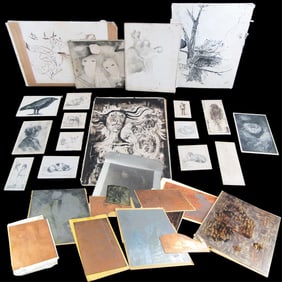 NY Art Dealer's Collection of 30+ Original Metal Etching Plates from Picasso, Rouault, Laurencin &