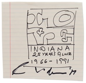 Original Robert Indiana Signed "LOVE" Sketch
