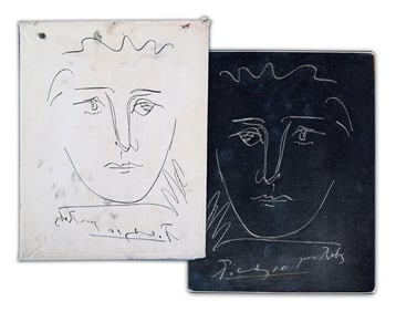 Pablo Picasso "Pour Roby (L'Age de Soleil)" Original Metal Etching Plate