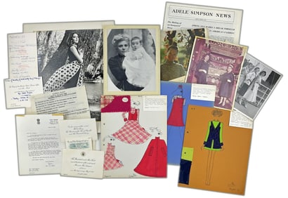 Adele Simpson, "America's First Ladies Designer" Archive, Including Original Sketches