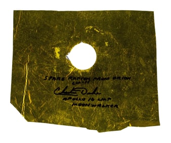 Charlie Duke Signed & Inscribed Kapton Foil From LM-11, Zarelli LOA
