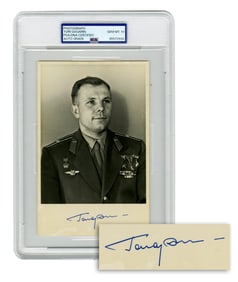 Yuri Gagarin PSA GEM MT 10 Signed Photograph